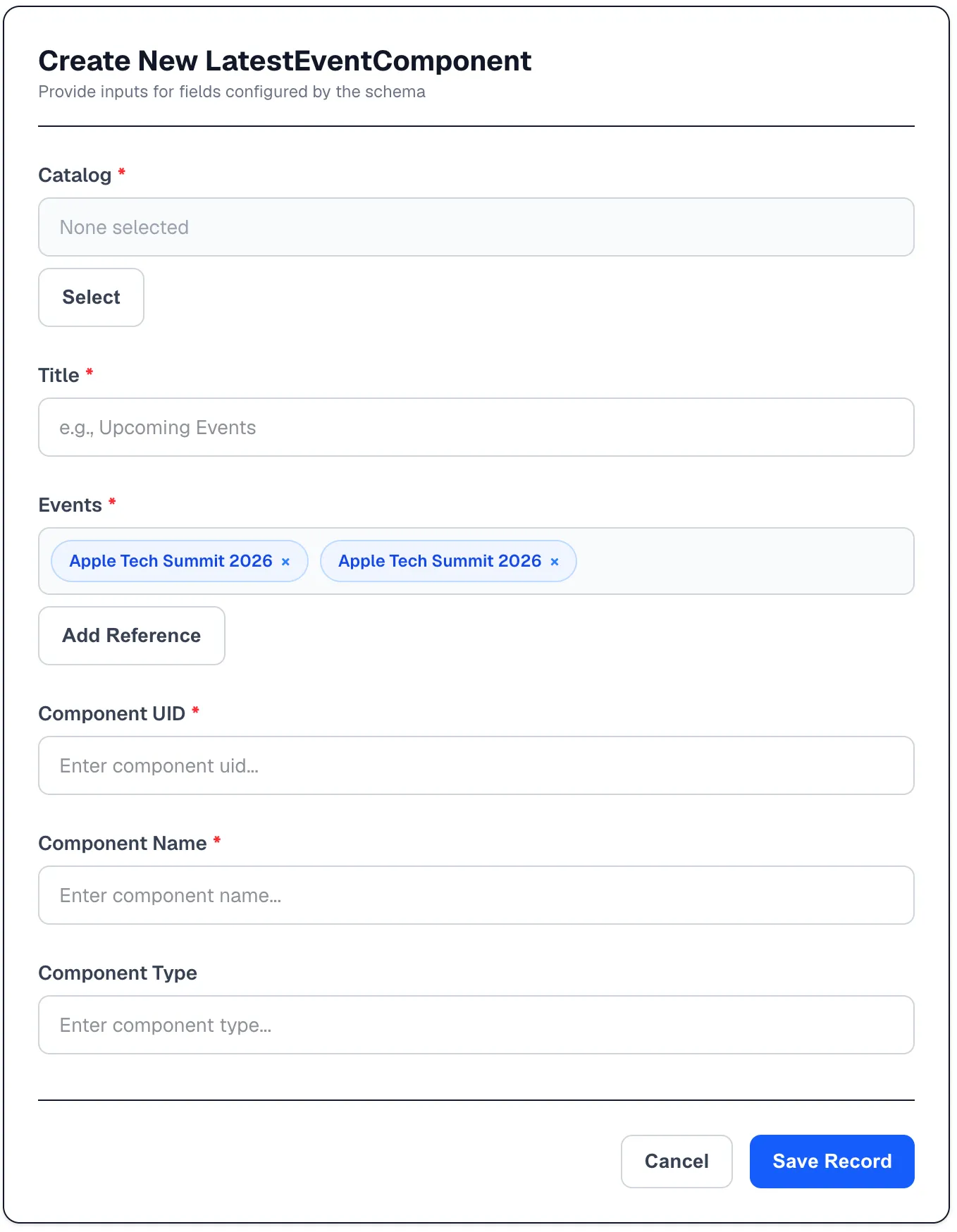 Filled Form with Selected References