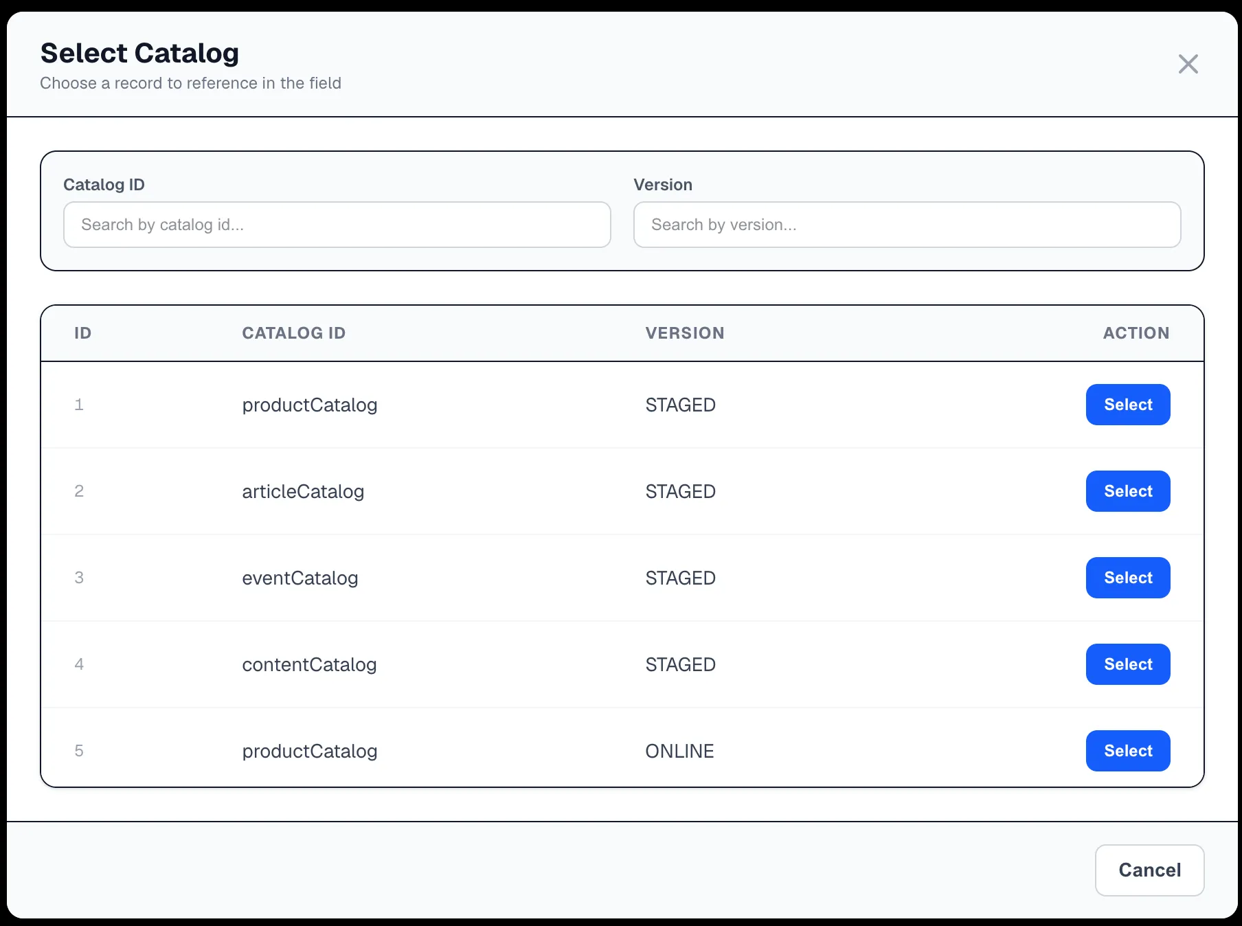 Single Item Reference Picker