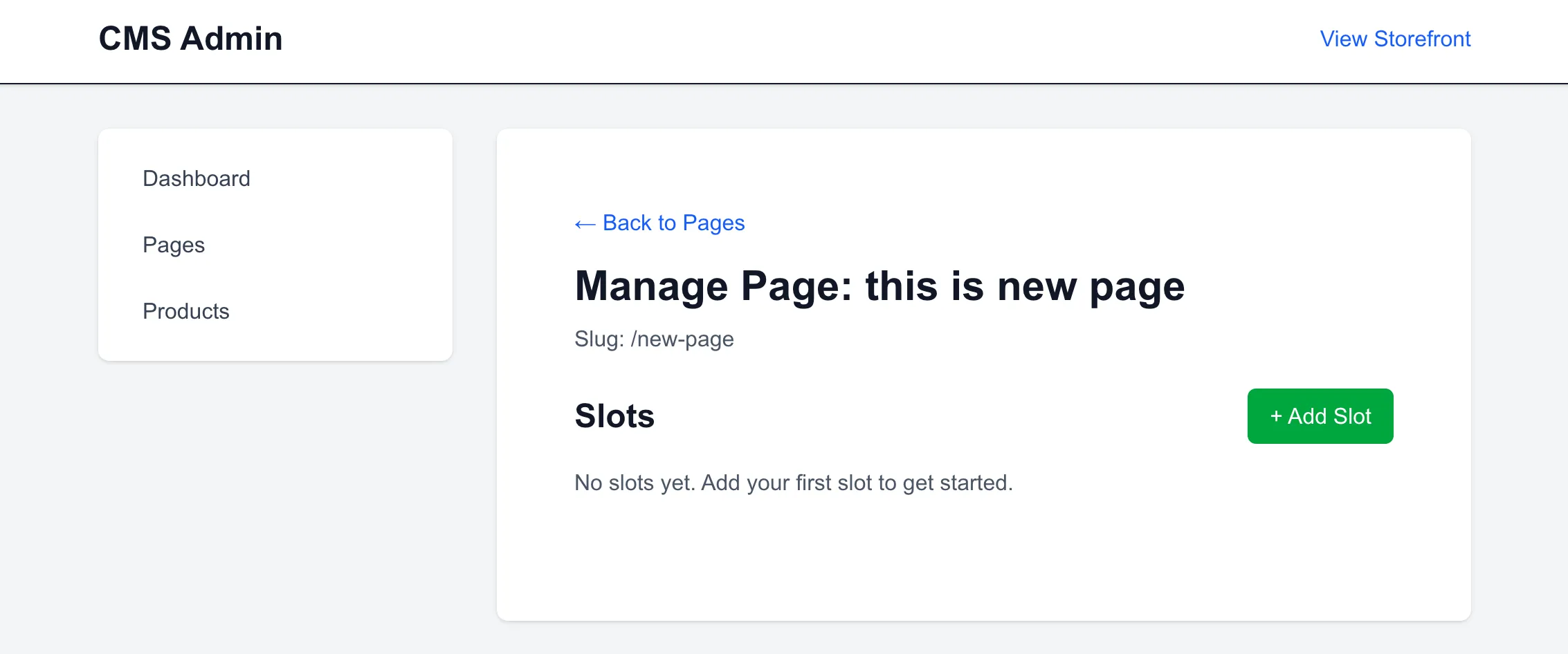 Manage Page Blank Canvas