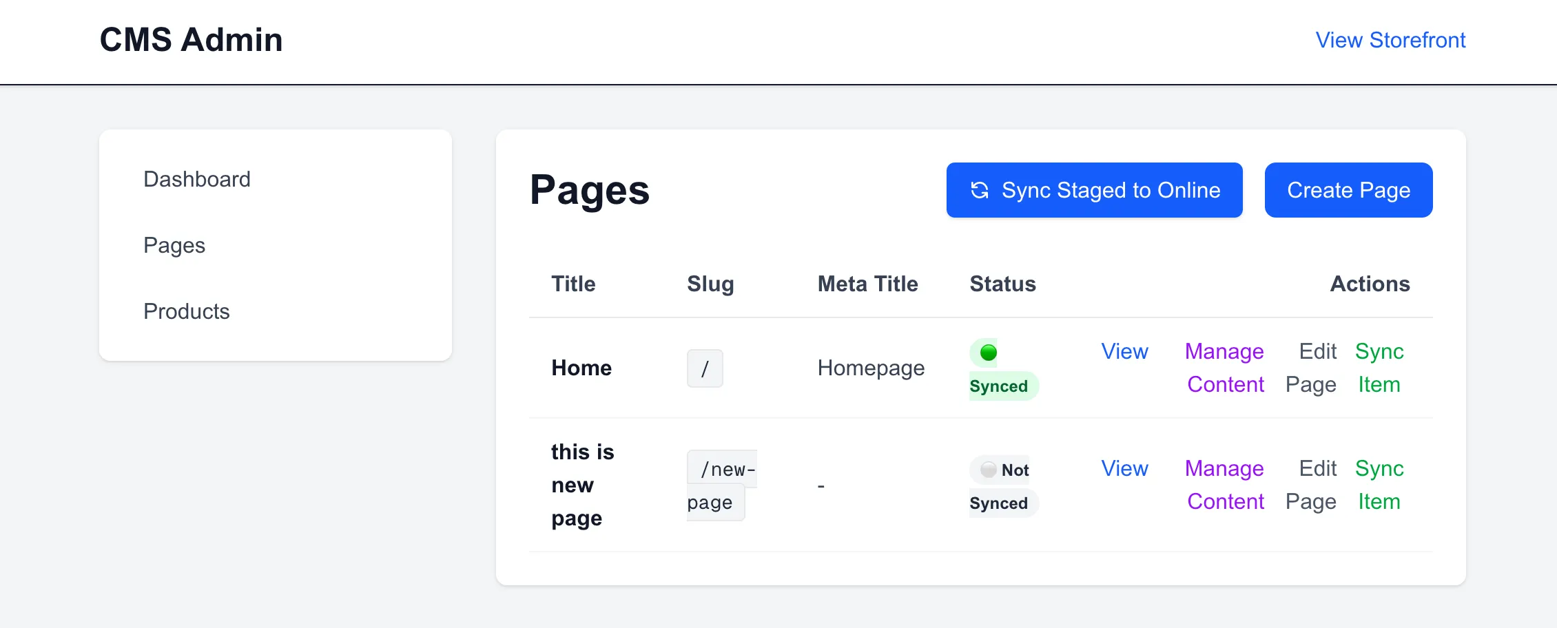 Pages Menu Page Added