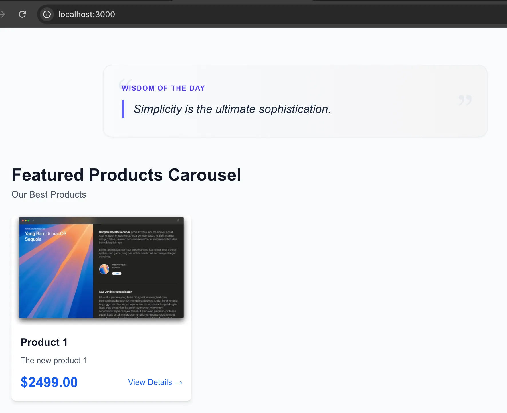 Storefront Homepage After Development